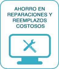 Monitor con herramienta representando ahorro en reparaciones y reemplazos costosos