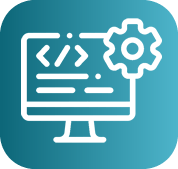 Monitor mostrando código de programación y engranaje representando asesoría en software