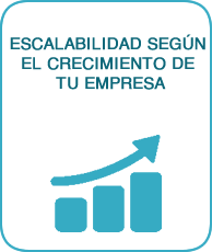 Gráfica de barras con flecha ascendente representando escalabilidad empresarial