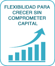 Gráfica de crecimiento que representa flexibilidad para escalar sin comprometer capital