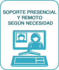 Técnicos atendiendo en línea representando soporte presencial y remoto según necesidad