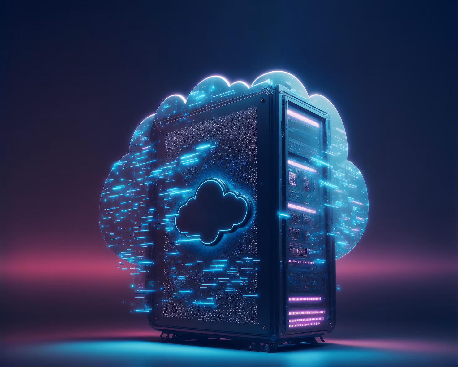 Ilustración de sistema de copias de seguridad en la nube con protección de datos y sincronización automática