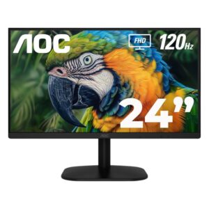 Monitor AOC LCD Profesional plano 23.8 IPS Full HD (1920 X 1080) / 120Hz / 1 ms / VGA / HDMI /Base Fija / Kensington Lock / Adaptive Sync./3 años de garantía y 1 año adicional en partes eléctricas