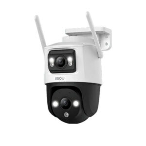 CAMARA CRUISER DUAL 2 WIFI IP/PT 10MP (5MP LENTE FIJO/5MP LENTE PT) FULL COLOR, COMPRESION 265/H.264, IP66, MICROSD HASTA 512GB, AUDIO 2 VÍAS, ADVERTENCIA ROJA-AZUL, 2.4GHZ WI-FI6 CONNECTION