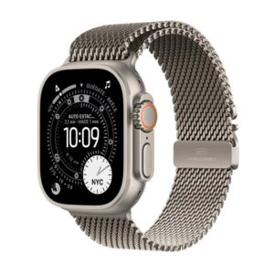 Apple Watch Ultra 3 GPS + Cellular 49mm Natural Titanium Case with Natural Titanium Milanese Loop - Medium