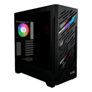 XPG STARKER AIR BTF, Negro, soporta placas base con diseño de conector inverso, Torre Media ATX, 2.5'' y 3.5'' pulgadas x2, I/O: USB-C x1, USB-A x2, Audio HD x1, control LED x1, Reinicio x1, Poder x1, Ventilador ARGB: 4 x Ventiladores de 120mm (Frontal x3, Trasero x1), Ventilador: (Trasero x1), 2 Años de Garantía