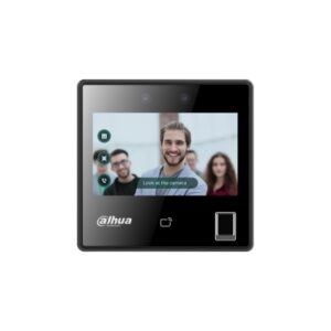 Control de Acceso/ Pantalla táctil de cristal de 4,3 pulgadas con resolución 480×272/ Cámara de doble lente gran angular de 2 MP con iluminación IR y DWDR./ Múltiples métodos de desbloqueo que incluyen huella digital, rostro, tarjeta IC y contraseña/ Rostros 3K /Tarjeta 5K P2P 2MP