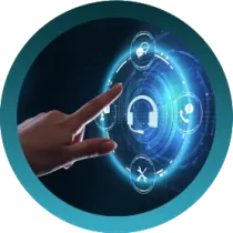 Mano interactuando con escudo digital de ciberseguridad representando el Plan Premium de servicios IT